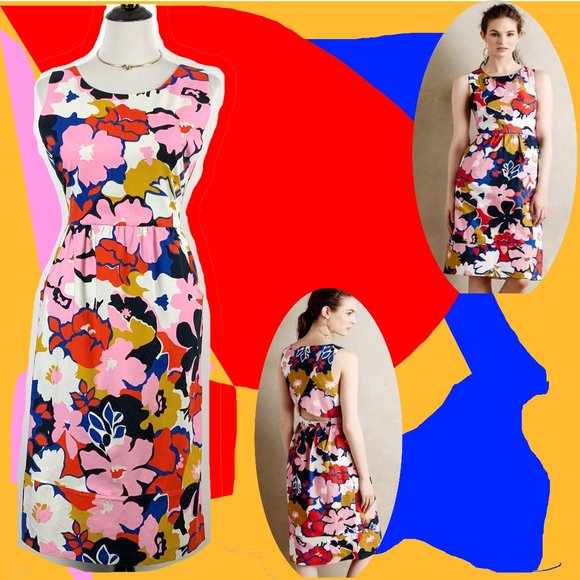 Anthropologie Dresses & Skirts - Anthro Whit Two Pedalprint Cross Back Dress Sz 6